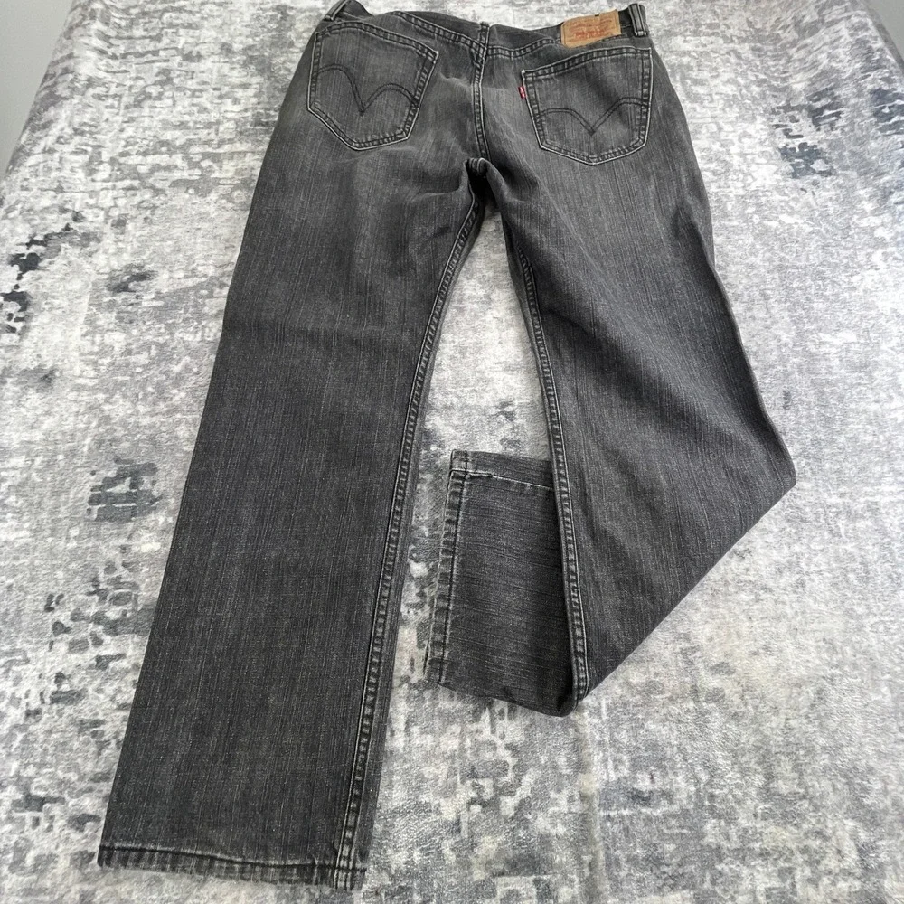 Levi's Mens 36x30 505 Straight Fit Jeans Faded Black Denim Casual Classic